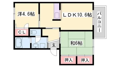 シャーメゾンさくら坂F【202号室】の間取り