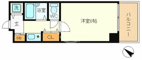 アーバンパレス九条【9階】の間取り