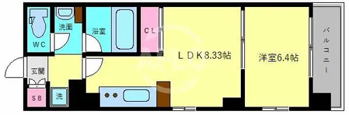コンソラーレ上町台Ⅱ【3階】の間取り
