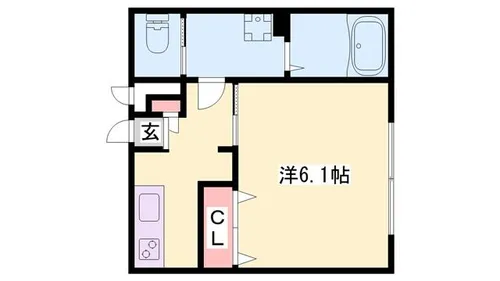リープラス御着駅前【1-A号室】の間取り