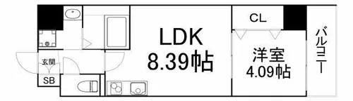 大阪府大阪市北区浪花町【マンション】の間取り