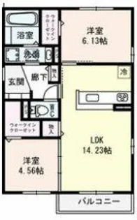 エーデル自由丘Ⅲ【2階】の間取り