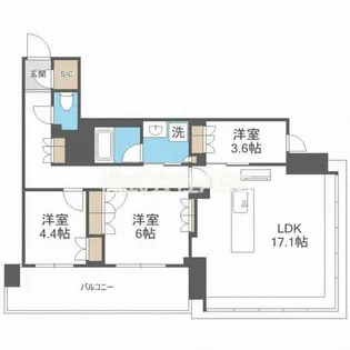 RJR堺筋本町タワー【6階】の間取り