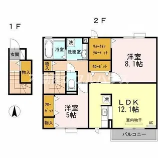 レストルージュ 泉【2階】の間取り