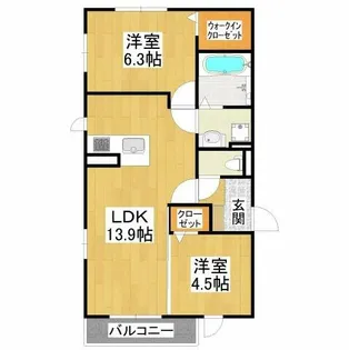 エーデル自由丘Ⅱ【1階】の間取り
