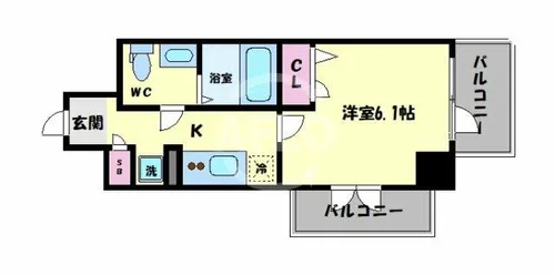 エグゼ天王寺Ⅱ【10階】の間取り
