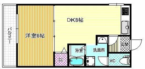 メビウス道明寺レジデンス西館【4階】の間取り