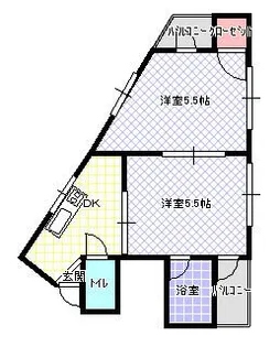 萱島ロイヤルライフ【1A号室】の間取り