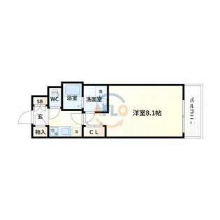 BPRレジデンス江坂【2階】の間取り