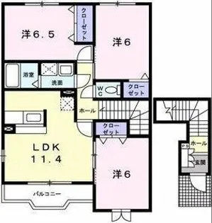 サンパティークD【201号室】の間取り