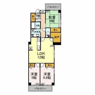 ジャルダン桜町【3階】の間取り