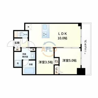 S-RESIDENCE福島diverse【13階】の間取り