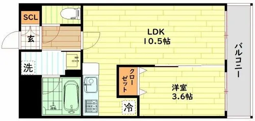都島レジデンス【4階】の間取り