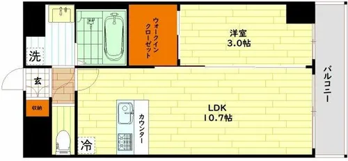 大阪府大阪市都島区中野町4丁目【マンション】の間取り