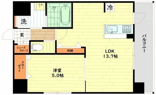 スプランディッド中之島WEST【10階】の間取り