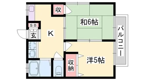 エステートピアルンビニーF【203号室】の間取り