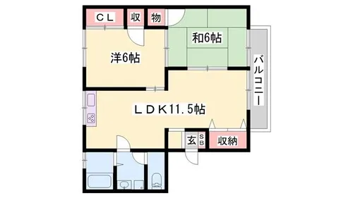 シャトルSK B棟【203号室】の間取り