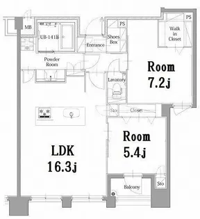 エンクレスト呉服町【13階】の間取り