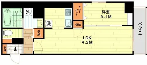 ラフィット松屋町【8階】の間取り