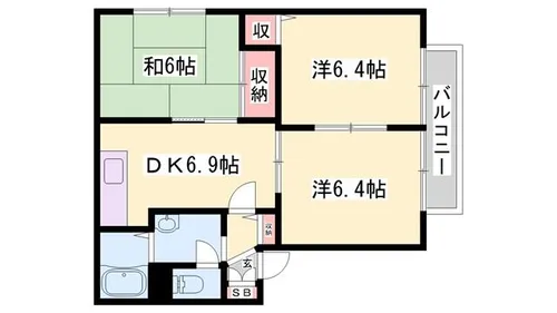 はぎハイツ上中【205号室】の間取り