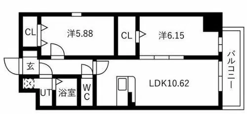 アートレジデンス梅田北Ⅱ【12階】の間取り