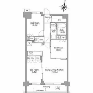 ミレーネ神戸住吉本町【103号室】の間取り