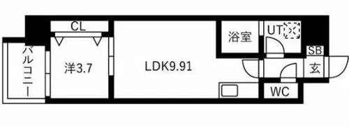 アートレジデンス梅田北Ⅰ【8階】の間取り