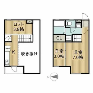 サンアリーナ北頭【J5号室】の間取り