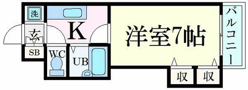 ジュネス野里【6階】の間取り