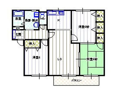 ソレイユルボン1A、B【1階】の間取り