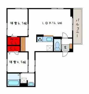 ウエスタンハイツ19【106号室】の間取り