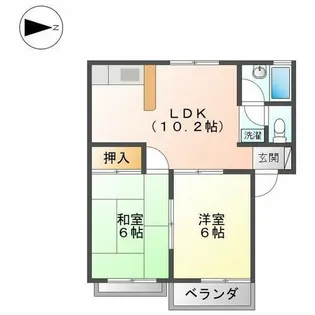 パストラル名塚【105号室】の間取り