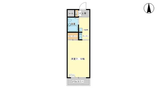 ロイヤルヒルズ北平野【303号室】の間取り