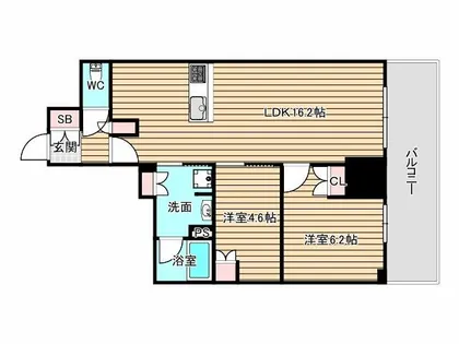 ジオタワー大阪十三【21階】の間取り