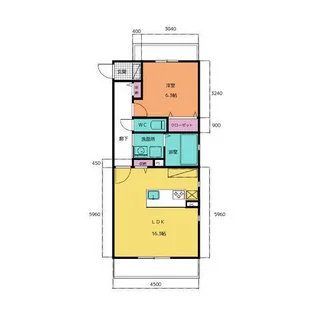 Crystal Island‐Tatsumi・S【101号室】の間取り