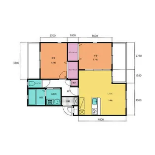 2LDKの間取り画像