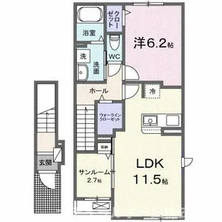 リヴェール カナデ B【2階】の間取り