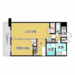 レジデンスエアポート【11階】の間取り