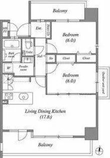 茶屋ヶ坂ライズ【10階】の間取り