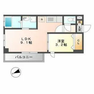 AQUA今宿【501号室】の間取り