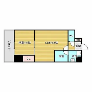 ブロード服部天神駅前レジデンス【2階】の間取り