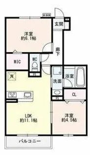 ソレイユ鴻の巣【1階】の間取り