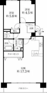 ライオンズマンションいりなかガーデン【5階】の間取り