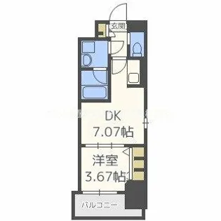 扇町公園プライマリーワン【7階】の間取り