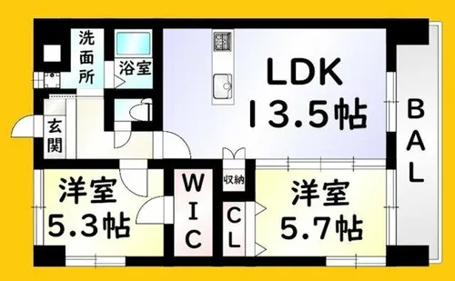 ザ.ヒルズ戸畑【12階】の間取り