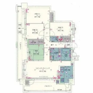 ヒルクレスト大橋RIVER WIND【603号室】の間取り