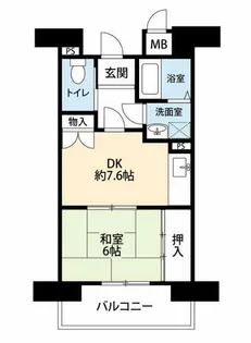公社賃貸SMALIO 山坂【1-911号室】の間取り