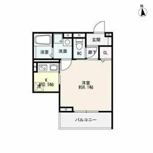 エルミタージュ久後崎【103号室】の間取り