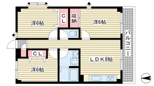 エトワール須磨【101号室】の間取り