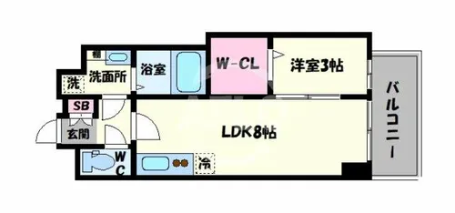 セレニテ谷九プリエ【14階】の間取り
